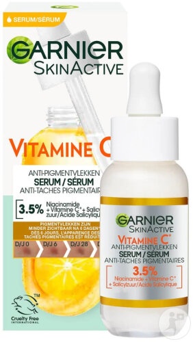 Garnier SkinActive Ser Cu Vitamina C 3,5% Sticlă Cu Picurător 30ml - Img 1