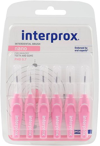 Interprox Periuțe Interdentare Premium Nano 0,6mm Roz 6 Bucăți - Img 1
