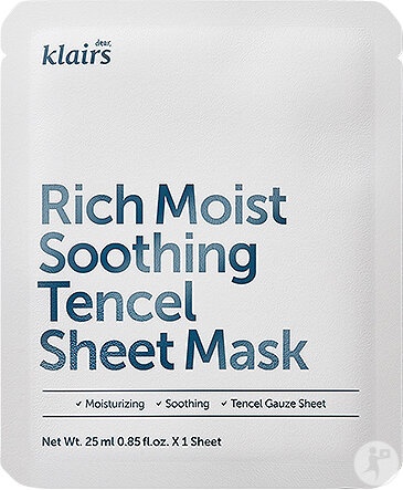 Klairs Rich Moist Mască De Față Calmantă Din Foaie De Tencel 1 Bucată - Img 1
