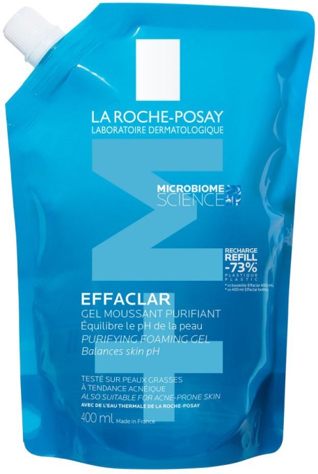 La Roche-Posay Effaclar Gel Spumant Purificator Ten Gras Predispus La Acnee Rezervă 400ml - Img 1