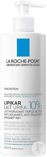 La Roche-Posay Lipikar Loțiune De Corp Uree 10% Acțiune Triplă Flacon Cu Pompiță 400ml - Img 1