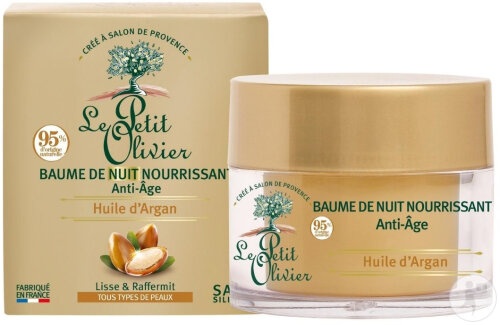 Le Petit Olivier Balsam De Noapte Nutritiv Anti-Îmbătrânire Cu Ulei De Argan 50ml - Img 1