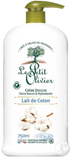 Le Petit Olivier Cremă Duș Lapte Bumbac 750ml - Img 1