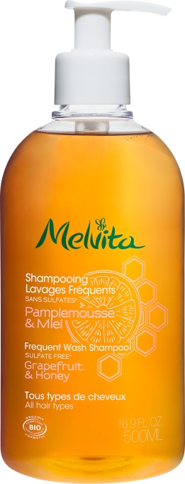 Melvita Șampon De Par Utilizare Zilnică Grapefruit Și Miere Bio 500ml - Img 1