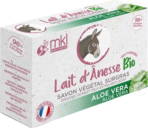 MKL Green Nature Săpun Vegetal Surgras Cu Lapte De Măgăriță Din Gers Și Aloe Vera Bio 100g - Img 1