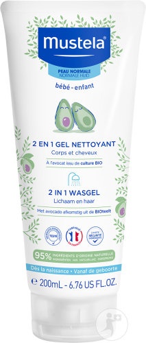 Mustela Bébé-Enfant Gel De Curățare 2în1 Păr Și Corp Ten Normal 200ml - Img 1
