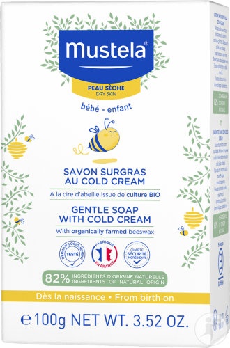 Mustela Bébé-Enfant Săpun Nutri-Protector Pentru Față Și Corp Piele Uscată 100g - Img 1