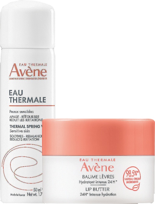 Pachet Mix&amp;Match Avène Apă Termală Piele Sensibilă + Avène Balsam Hidratant Buze 24h - Img 1