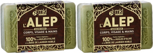 Pachet MKL Green Nature Săpun Solid De Alep Doux Corp/Față/Mâini 2x120g - Img 1