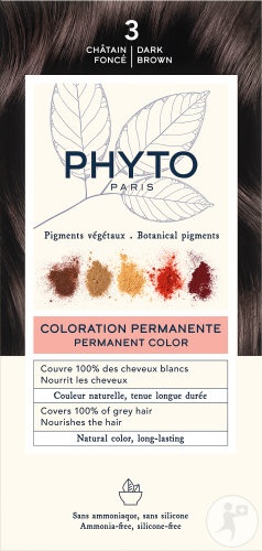 Phyto Phytocolor Vopsea Permanentă 3 Castaniu Închis 1 Kit - Img 1
