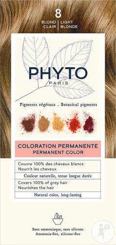 Phyto Phytocolor Vopsea Permanentă 8 Blond Deschis 1 Kit - Img 1