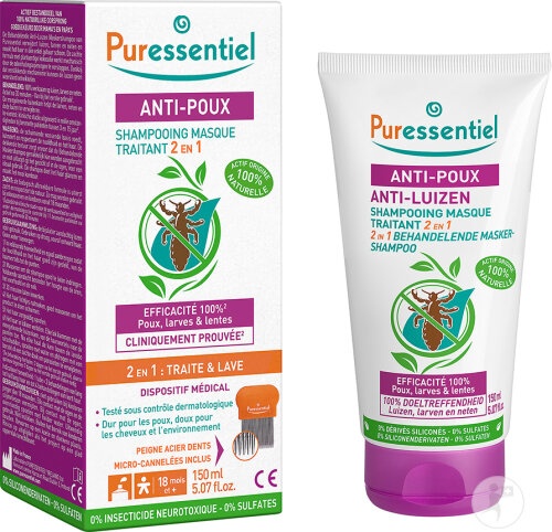 Puressentiel Anti‑Poux Șampon‑Mască 2in1 + Pieptene 150ml - Img 1