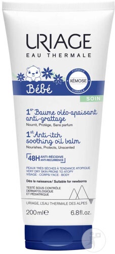 Uriage Bébé 1st Balsam Oleo-Calmant Anti-Mâncărime Piele Foarte Uscată Sau Atopică Tub 200ml - Img 1