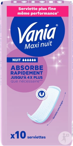 Vania Maxi Night Tampoane Igienice 10 Bucăți - Img 1