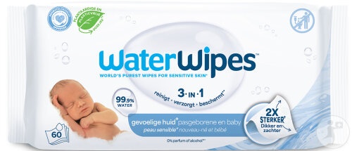 WaterWipes Șervețele Pentru Bebeluși 60 Bucăți - Img 1