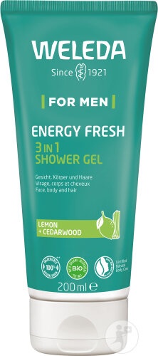 Weleda Men Energy Fresh 3în1 Gel De Duș Față/Corp/Păr Bio 200ml - Img 1