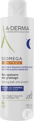 A-Derma Exomega Control Nuit Baie Calmatoare Anti-Mâncărime Piele Uscată/Eczemă Atopică 200ml - Img 1
