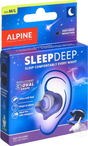 Alpine SleepDeep Dopuri De Urechi Pentru Somn M/L 1 Pereche - Img 1