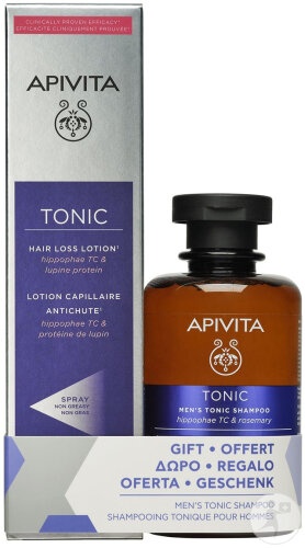 Apivita Set Tonifiant Loțiune Anticădere 150ml + Șampon Tonifiant Pentru Bărbați 250ml - Img 1