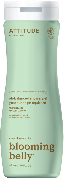 Attitude Blooming Belly Gel De Duș Cu Ph Echilibrat Pentru Maternitate Frunze De Argan Natural 473ml - Img 1