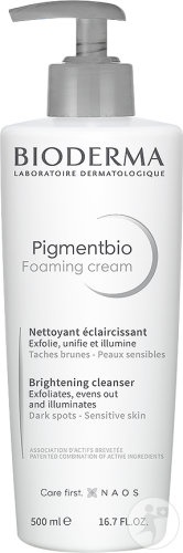 Bioderma Pigmentbio Cremă Spumanată Demachiantă Piele Sensibilă Flacon Dozator 500ml - Img 1