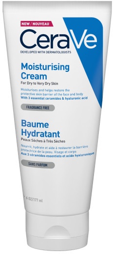 CeraVe Balsam Hidratant Pentru Piele Uscată Până la Foarte Uscată Fără Parfum Tub 177ml - Img 1