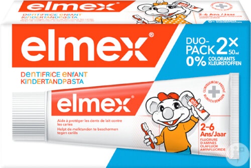 Elmex Pastă De Dinți Pentru Copii 2-6 Ani Duo Pachet 2x50ml - Img 1