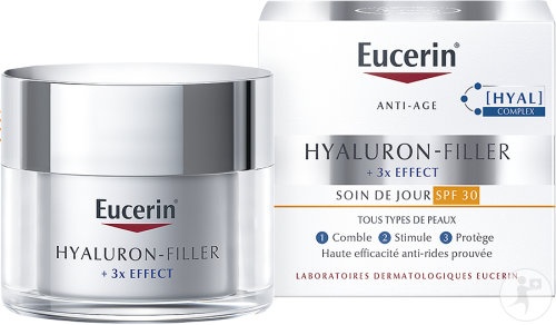 Eucerin Hyaluron-Filler + 3x Effect Cremă De Zi Cu Efect Anti-Îmbătrânire SPF30 50ml - Img 1