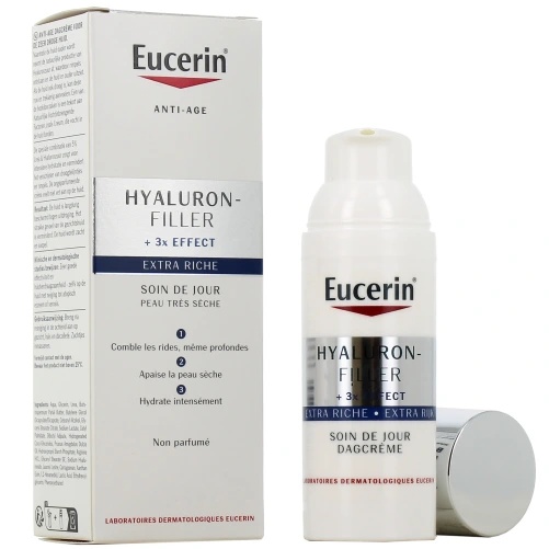 Eucerin Hyaluron-Filler + 3x Effect Extra Rich Cremă De Zi Anti-Age Piele Uscată Și Foarte Uscată 50ml - Img 1