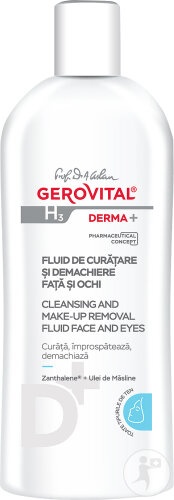 Gerovital H3 Derma+ Fluid Curățare Demachiere Față/Ochi 200ml - Img 1