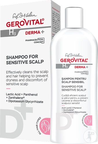 Gerovital H3 Derma+ Șampon Pentru Scalp Sensibil 200ml - Img 1