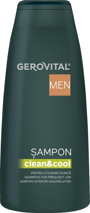 Gerovital Men Șampon Utilizare Zilnică Clean&amp;Cool 400ml - Img 1