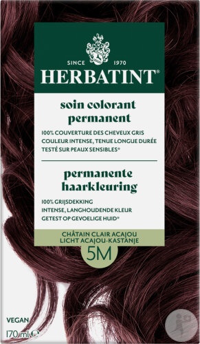 Herbatint Vopsea De Păr Permanentă 5M Castaniu Deschis Mahon Kit - Img 1