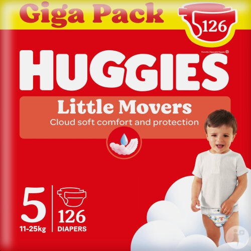 Huggies Little Movers Scutece Mărimea 5 126 Bucăți - Img 1