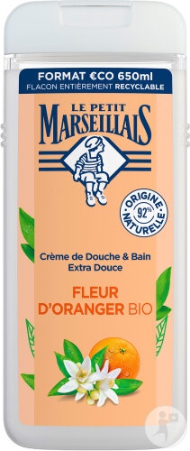 Le Petit Marseillais Cremă De Duș Și Baie Extra Delicată Floare De Portocal Flacon 650ml - Img 1