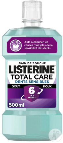 Listerine Total Care Apă Gură Pentru Dinți Sensibili Gust Delicat Flacon 500ml - Img 1