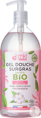 MKL Green Nature Gel De Duș Ultra Hrănitor Bio Cu Floare De Bumbac 1l - Img 1
