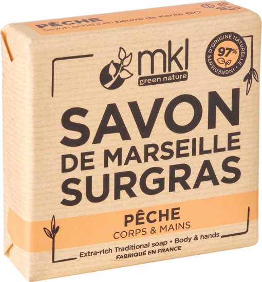 MKL Green Nature Săpun Solid De Marseille Rehidratant Cu Piersică 100g - Img 1