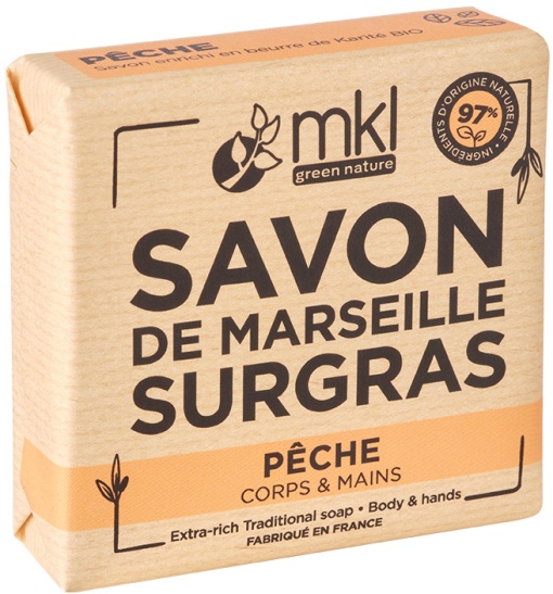 MKL Green Nature Săpun Solid Marseille Ultra Hrănitor Cu Piersică Bio 100g - Img 1