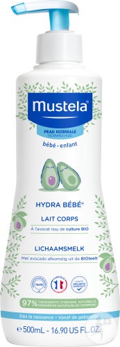 Mustela Bébé-Enfant Lait Hydra Bébé Lapte Pentru Corp Piele Normală Flacon Cu Pompa 500ml - Img 1