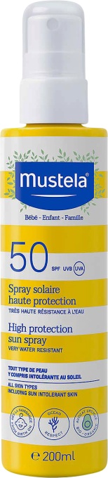 Mustela Bébé-Enfant Spray Solar SPF50 Piele Sensibilă Și Intolerantă La Soare 200ml - Img 1