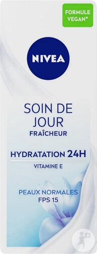 Nivea Cremă De Zi Hidratantă SPF15 Hidratare 24h Cu Vitamina E Pentru Piele Normală 50ml - Img 1