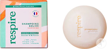Respire Șampon Solid Păr Normal Parfum Lapte De Migdale 75g - Img 1