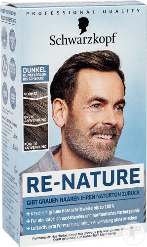 Schwarzkopf Re-Nature Homme Dark Cremă De Re-Pigmentare Bărbați 2x50ml + Șampon 2x225ml - Img 1