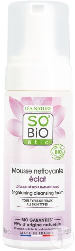 So'Bio Étic Spumă De Curățare Illuminatoare Cu Lotus Sacru Bio 150ml - Img 1
