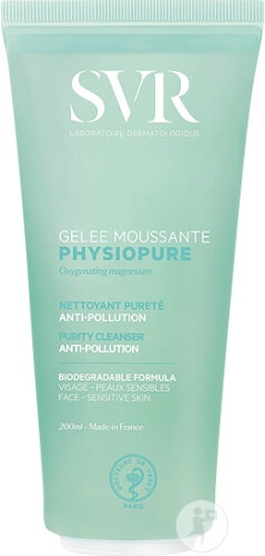 SVR Physiopure Gel Spumant De Curățare Puritate Anti-Poluare Față Piele Sensibilă 200ml - Img 1
