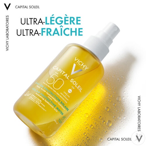 Vichy Capital Soleil Apă Protecție Solară SPF50 Hidratantă 200ml - Img 1