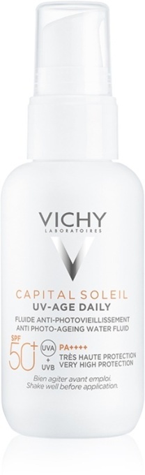 Vichy Capital Soleil UV-Age Daily Fluid Anti-Fotoîmbătrânire SPF50+ Flacon Cu Pompiță 40ml - Img 1