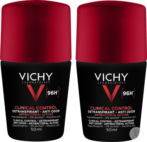 Vichy Clinical Control Deodorant 96h Transpirație Excesivă Anti-Miros Piele Sensibilă 2x50ml - Img 1