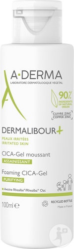 A-Derma Dermalibour+ Cica Gel Spumant De Curățare Ovăz Rhealba Ten Iritat 100ml - Img 1